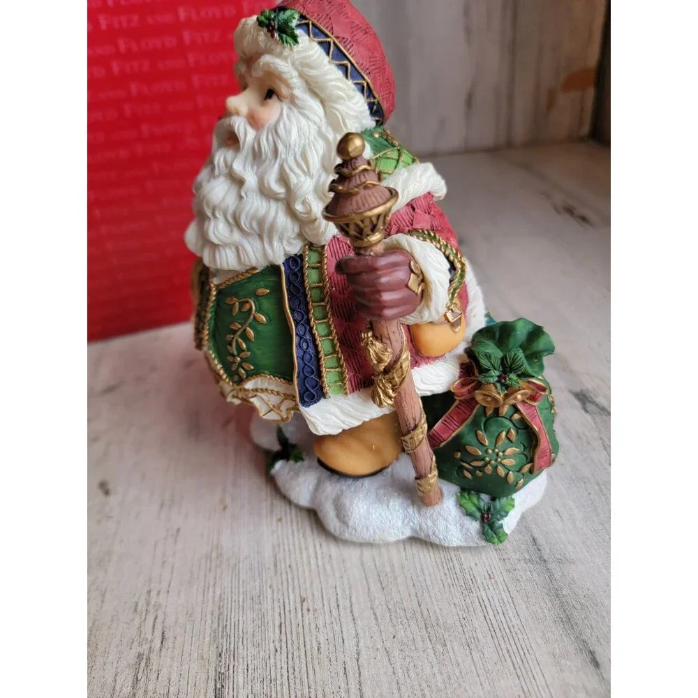 Fitz Floyd‎ Jolly Old Saint Nicholas wind-up music Xmas figure